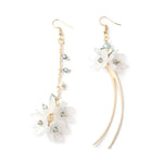 Korean White Acrylic Flower Handmade Earrings