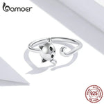 Cute Cat Simple S925 Sterling Silver Ring