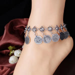 Vintage Bohemian Gypsy Coin Tassel Beach Anklet