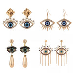 Rhinestone Evil Eye Statement Earrings