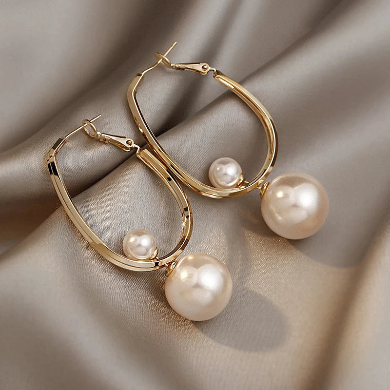 Vintage Charming Korean Fashion Pearl Earrings