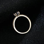 Circle Design Cute Gold Ring With Four Claws