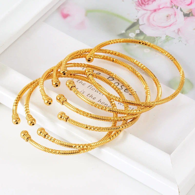 3MM/6pcs Etnic Gold Bangle