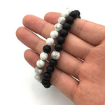 Handmade Black and White Beaded Bracelets