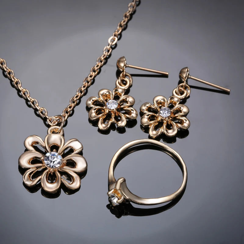 Gold Color Flower Necklace