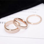 316L Stainless Steel Rose Gold Wedding Ring for Couple