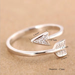 Silver Plated Arrow Crystal Ring