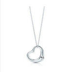 Silver Plated Peach Heart Pendant Necklace