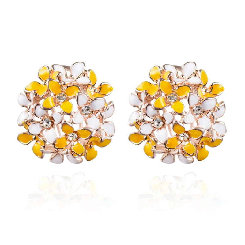 Crystal Flower Clover Earrings