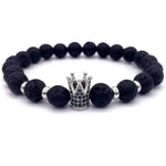 Trendy Lava Stone Imperial Crown Bracelet