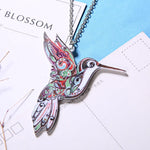 Handmade Colorful Double Side Flying Bird Pendant Necklace