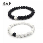 Handmade Black and White Beaded Bracelets