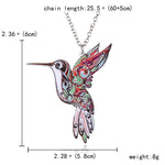 Handmade Colorful Double Side Flying Bird Pendant Necklace