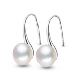 Genuine Natural Freshwater Pearl Earrings 925 Sterling Silver