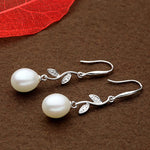 925 Sterling Silver Pearl Long Earrings