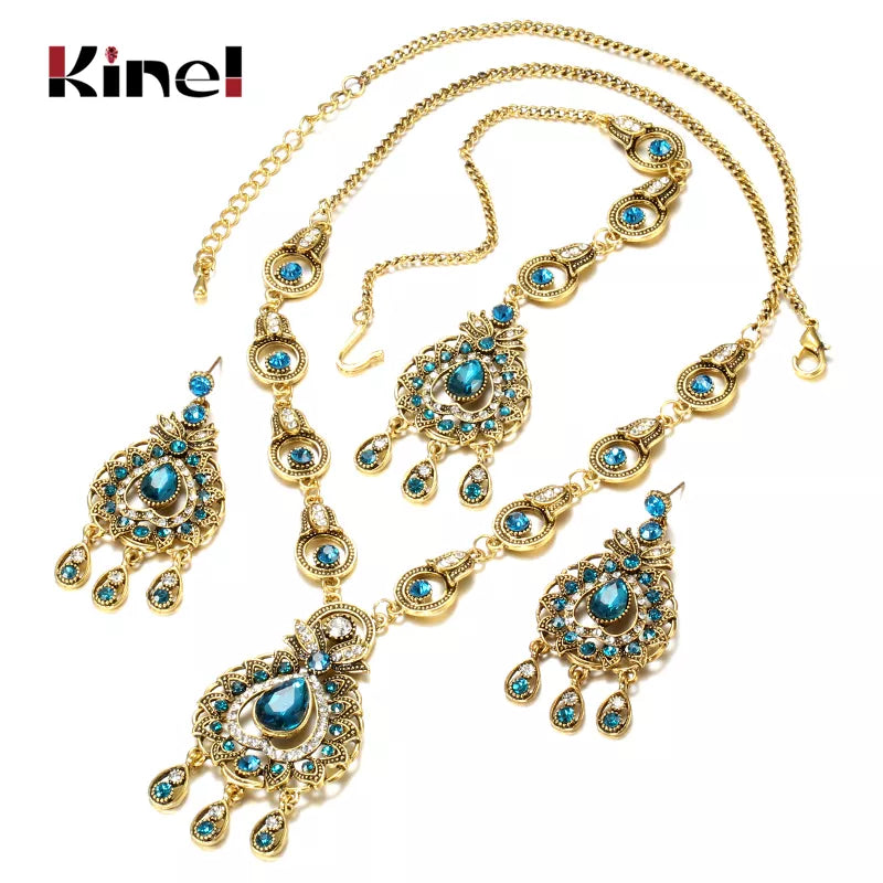 Blue Crystal Vintage Jewelry Set