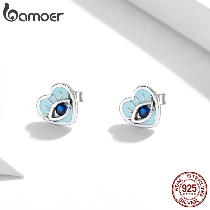 Silver Devil Eye 925 Sterling Silver Earrings