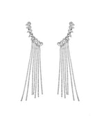 Vintage Rhinestone Crystal Tassel Earrings