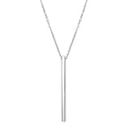 925 Sterling Silver Bar Pendant Chocker Necklace