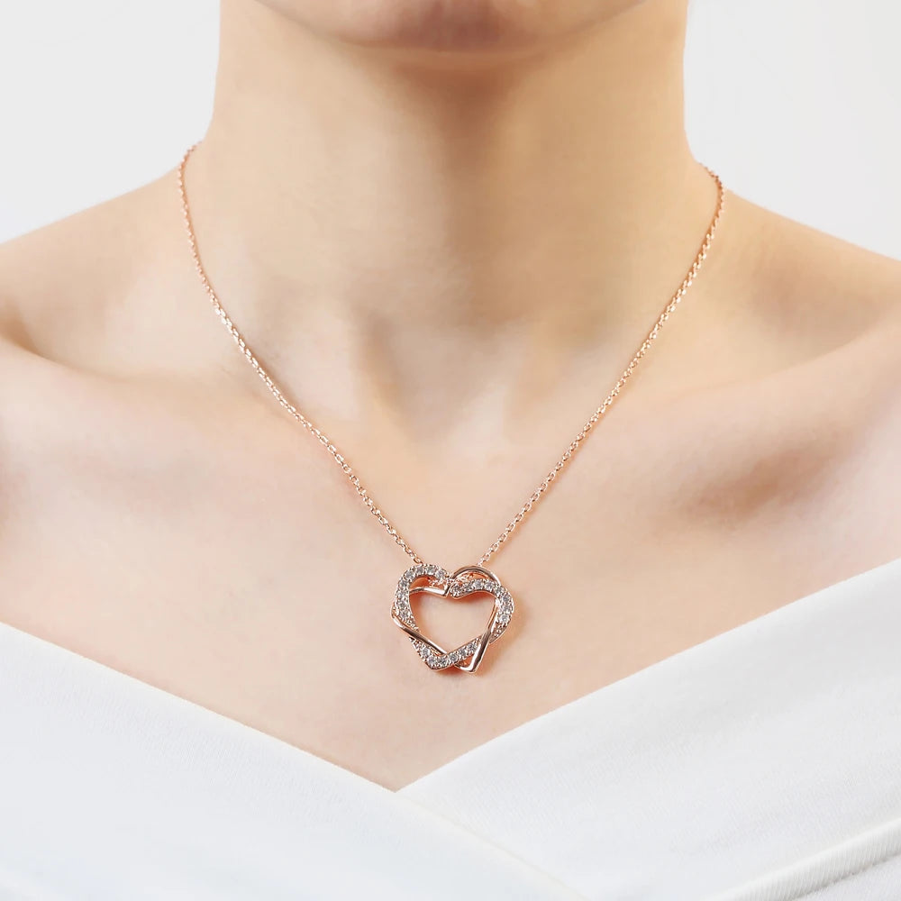 Heart to Heart Rose Gold Pendant Necklace