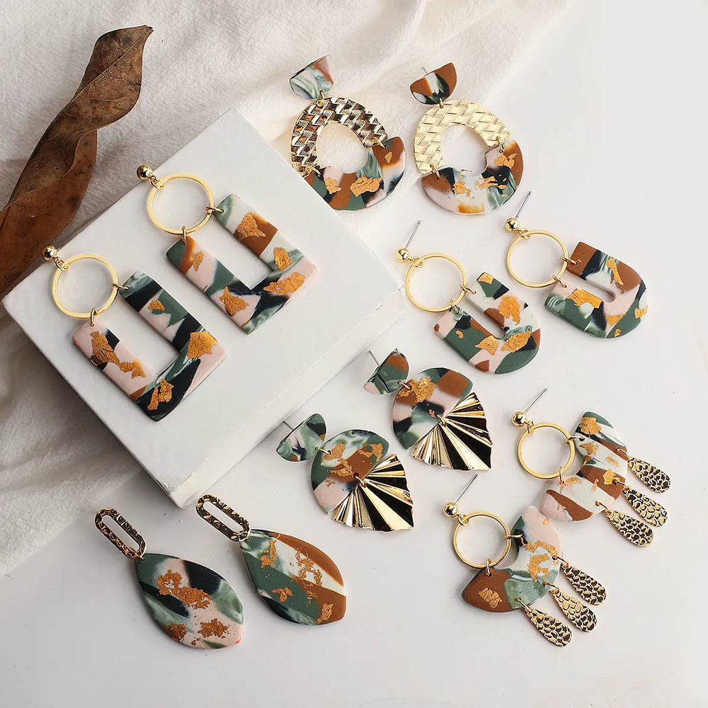 Abstract Pattern Drop Earrings