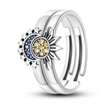 Star Moon 925 Sterling Silver Ring