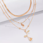 Bohemia Multilayer Moon Gold Color Pendant Necklace