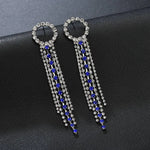 Luxury Rhinestone Crystal Long Tassel Earrings