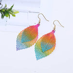 Vintage Boho Colorful Leaf Earrings