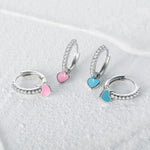 Cute Enamel Heart Drop Earring