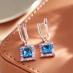 Rose Gold Square Drop Earrings