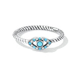 Genuine 925 Sterling Silver Turquoise Demon Eye Ring