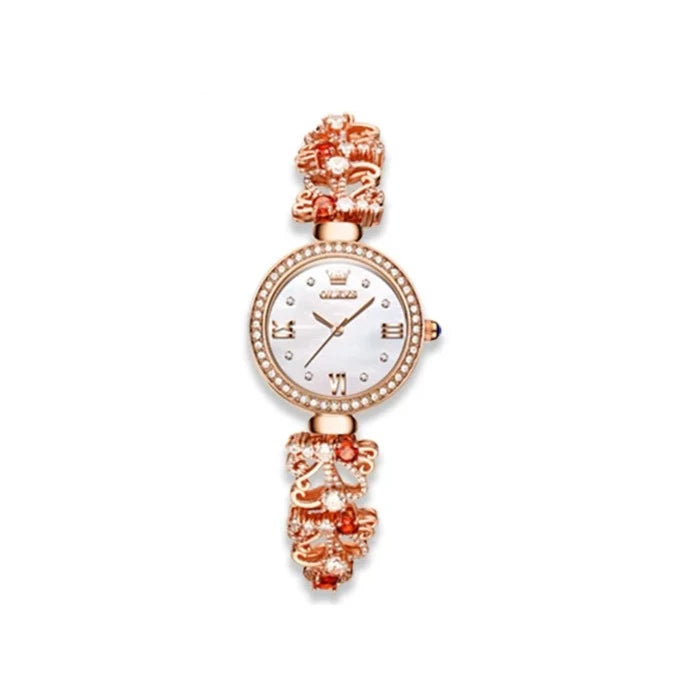 Elegant Gemstone Inlaid Bracelet Wrist Watch