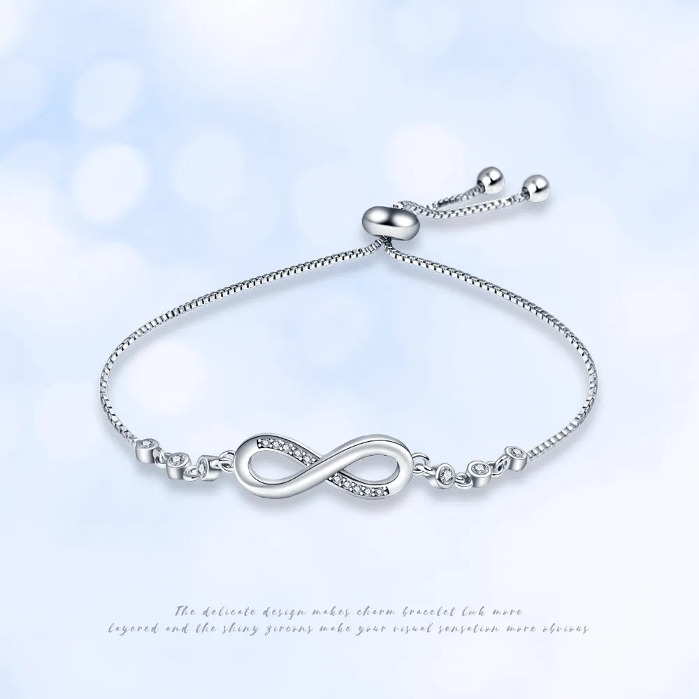 925 Sterling Silver Infinity Bracelet