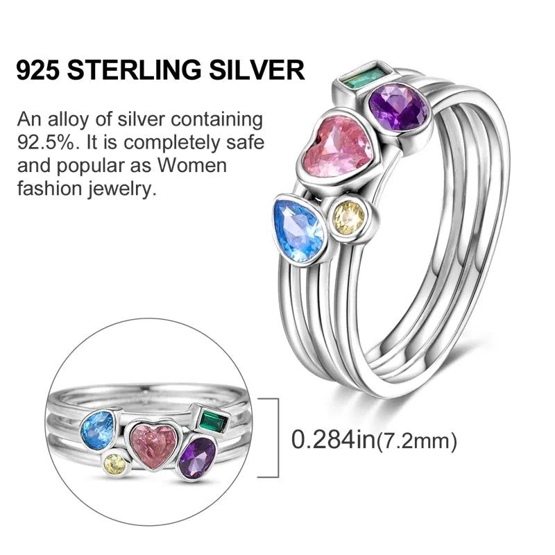 Star Moon 925 Sterling Silver Ring