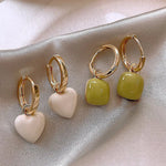 Simple Square Stone Earrings