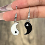 Drip Oil Yin and Yang Drop Earrings