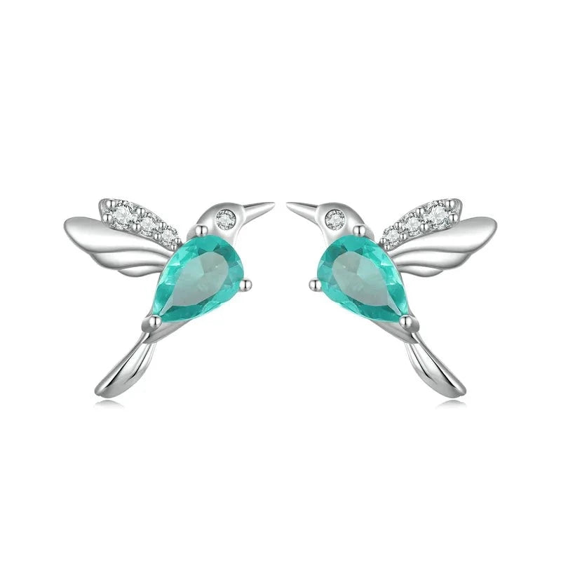 925 Sterling Silver Hummingbird Stud Earrings