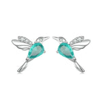 925 Sterling Silver Hummingbird Stud Earrings