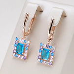 Rose Gold Square Drop Earrings