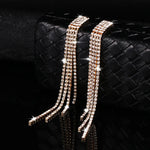 Luxury Rhinestone Crystal Long Tassel Earrings